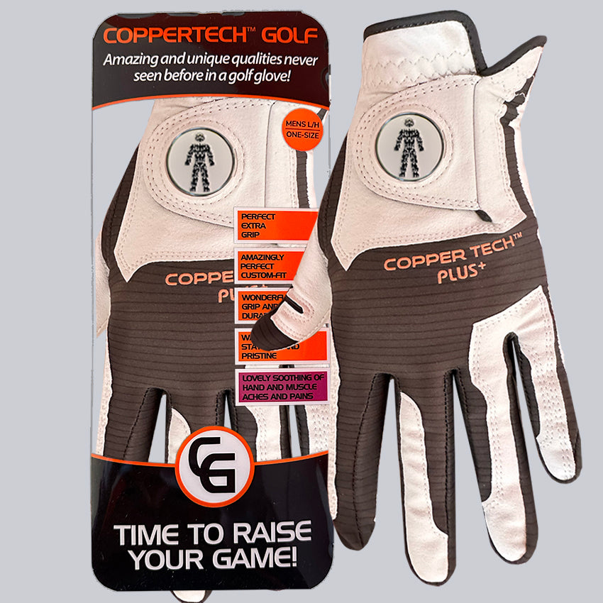 PROSTATE CANCER UK COPPERTECH PLUS ALL-WEATHER ELITE GRIP WHITE/GREY GLOVES