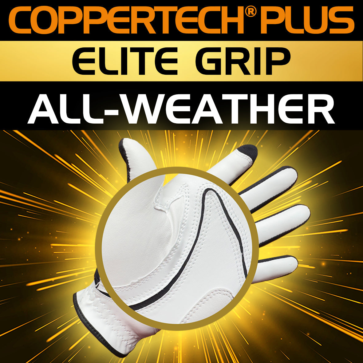 COPPERTECH PLUS ELITE GRIP ALL WEATHER GOLF GLOVES